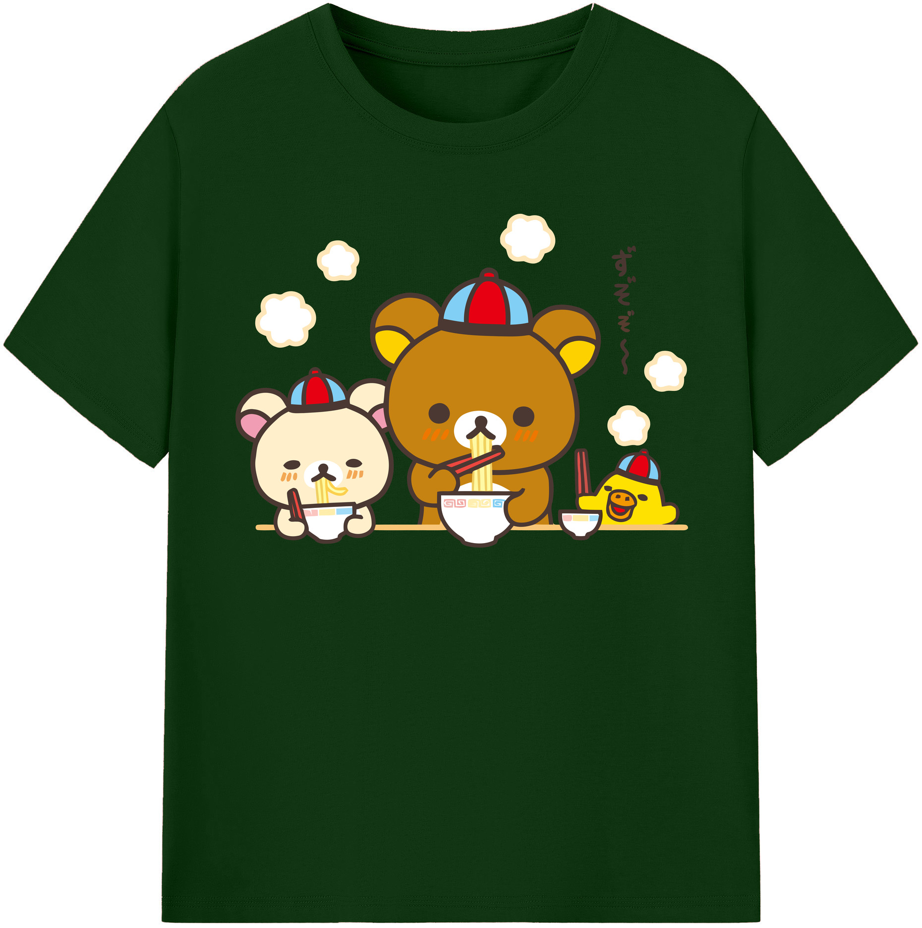（画像用） リラックマ リラックマ キイロイトリ Rilakkuma Korilakkuma Kiiroitori 綿100％半袖Tシャツ（フロントプリント）
